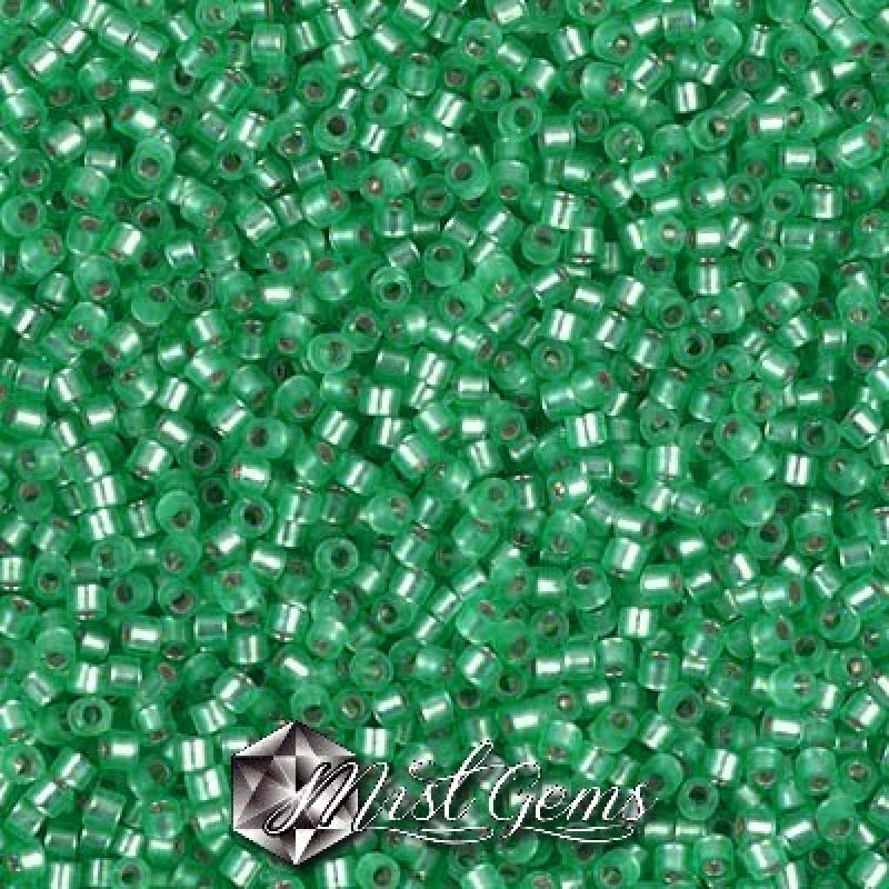 Delica 11/0 DB 0691   Dyed Semi-Frosted Silverlined Mint Green