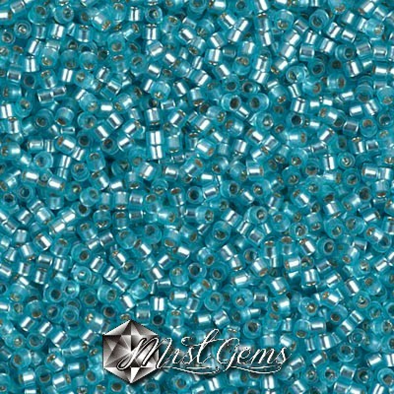Delica 11/0 DB 0692   Dyed Semi-Frosted Silverlined Aqua