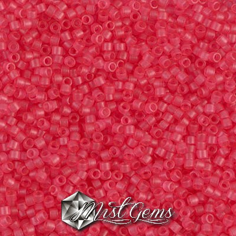Delica 11/0 DB 0780 Dyed  Transparent Bubble Gum Pink Semi Matted