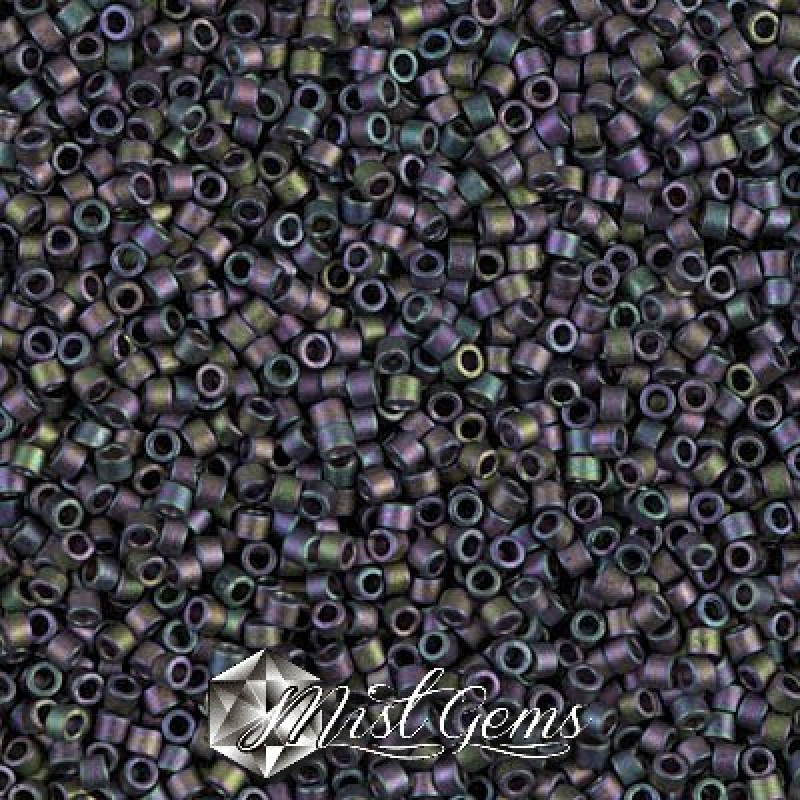 Delica 11/0 DB 1053 Matted Metallic Plum Emerald Gold Iris