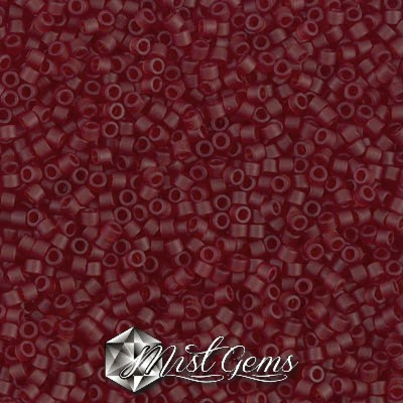 Delica 11/0 DB 1262 Matted Transparent Dark Cranberry