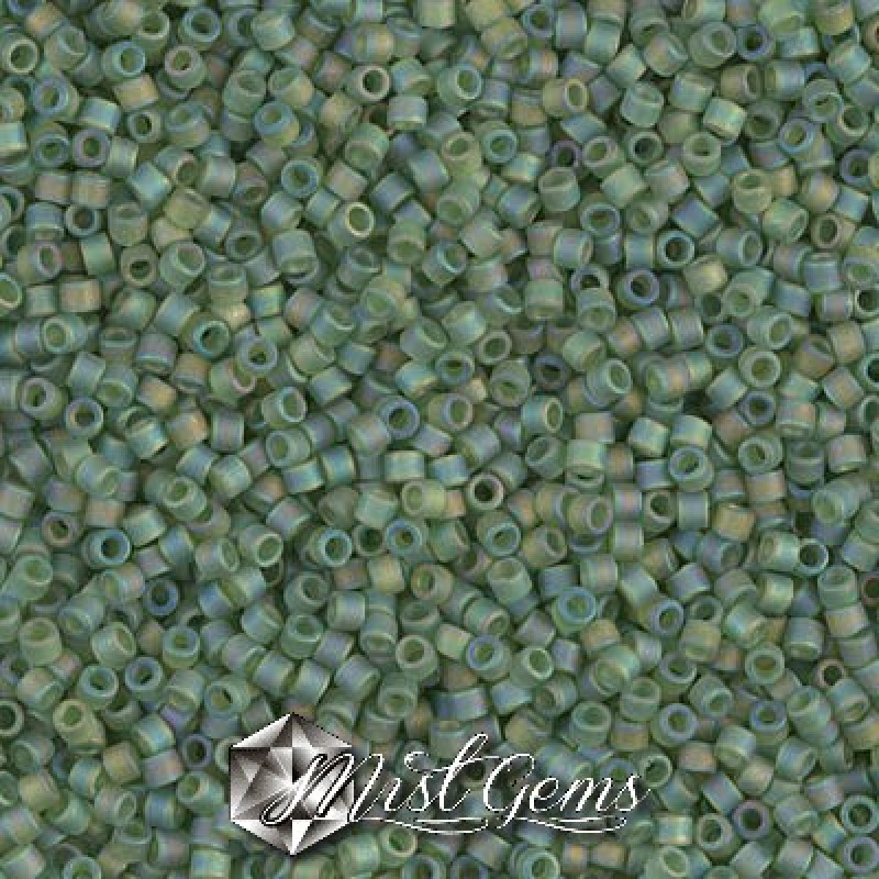 Delica 11/0 DB 1282  Matted Transparent Olive AB