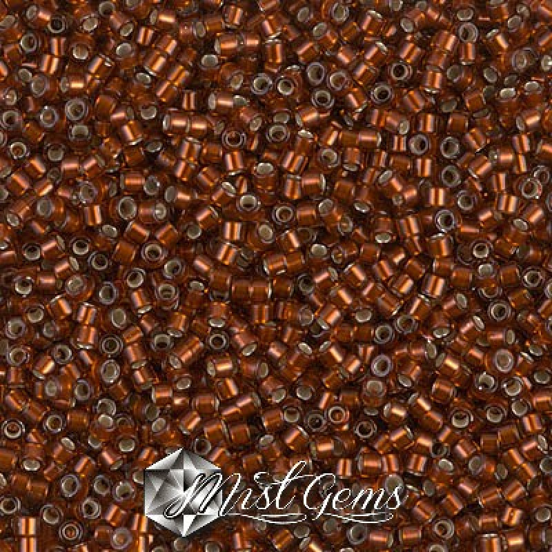 Delica 11/0 DB 1683 Silverlined Glazed Dark Topaz
