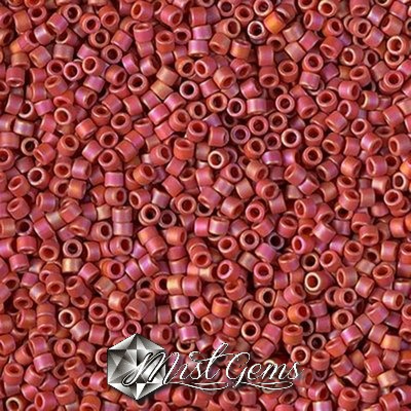 Delica 11/0 DB 2306 Matted Opaque Glazed Carnelian AB