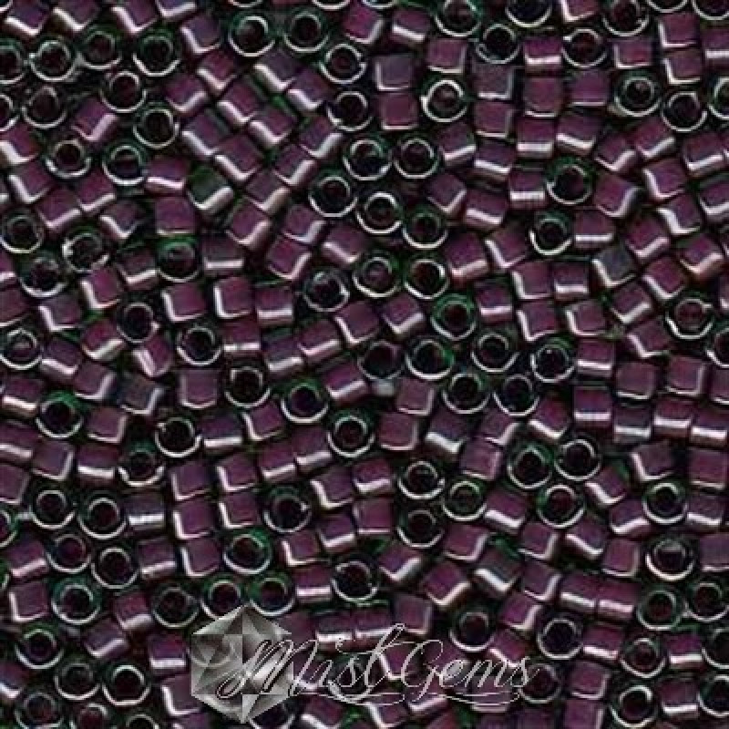 Delica 11/0 DB 0279 Berry Lined Emerald Luster 