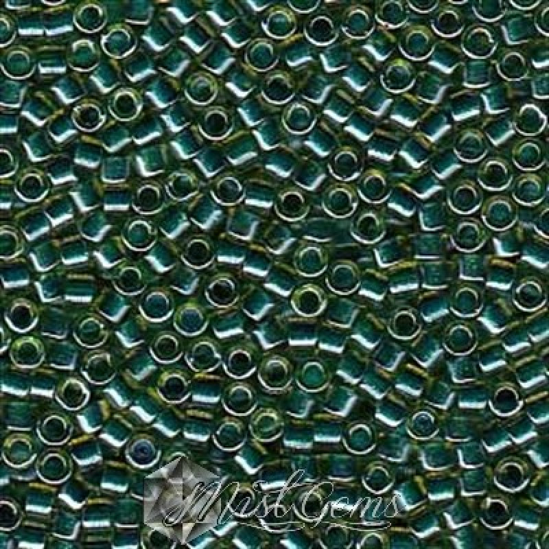 Delica 11/0 DB 0919 Sparkling Dark Teal Lined Chartreuse