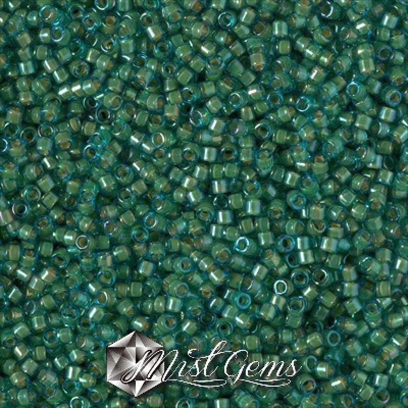 Delica 11/0 DB 2381 Fancy Lined Aqua Green