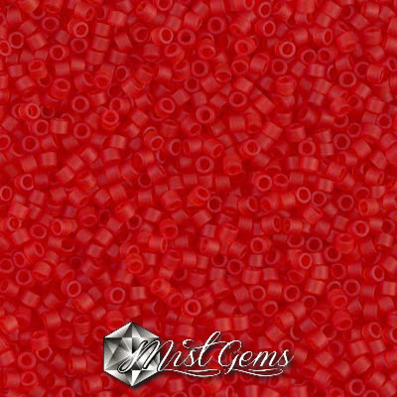 Delica 11/0 DB 0745 Matted Transparent Red Orange