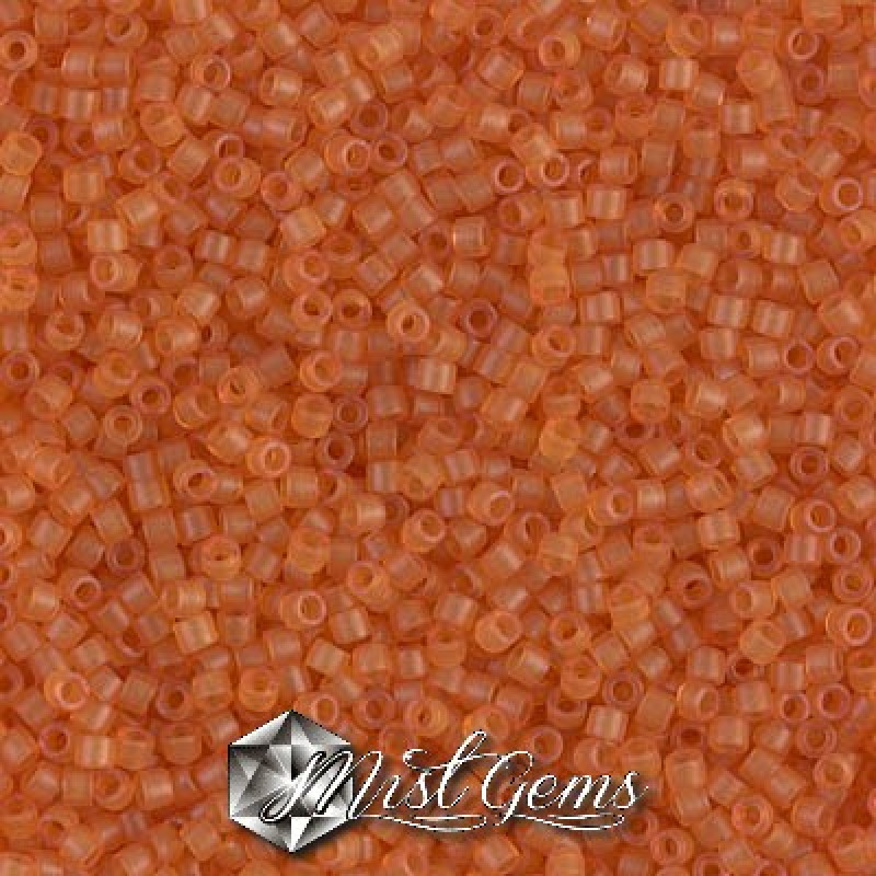 Delica 11/0 DB 0781 Dyed Semi-Frosted Transparent Amber