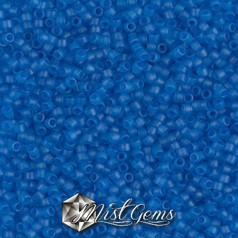 Delica 11/0 DB 0787 Dyed Semi-Frosted Transparent Capri Blue