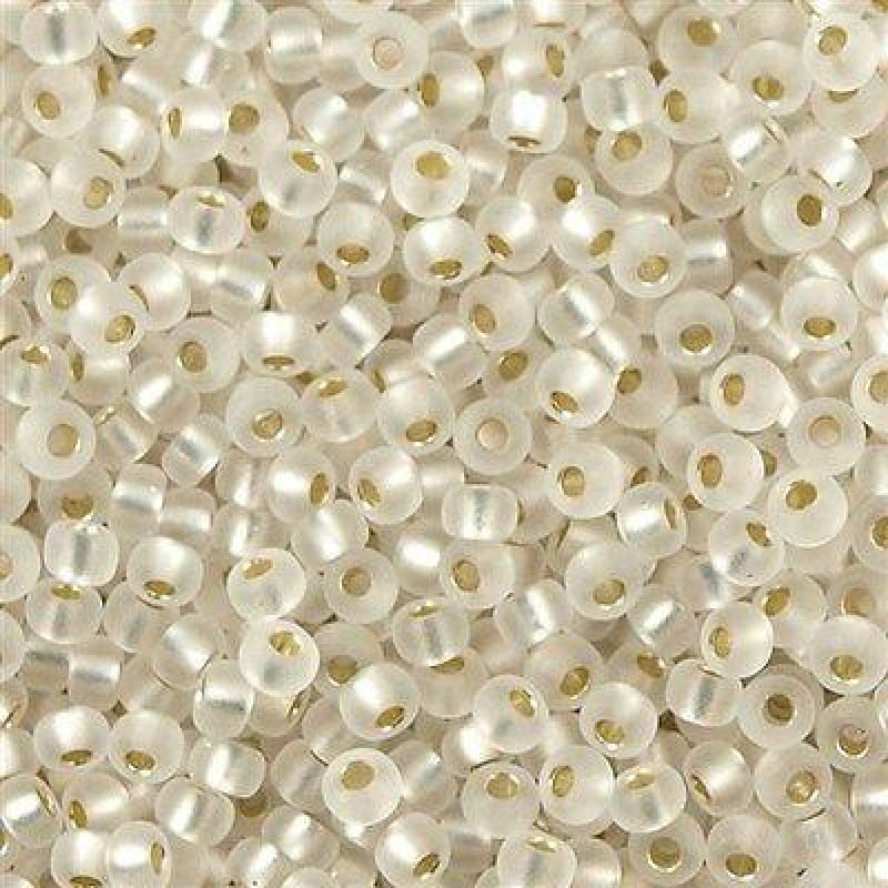 Miyuki Round Rocailles 11/0 RR-0001F Silverlined Matte Crystal
