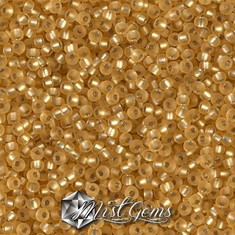 Miyuki Round Rocailles 11/0 RR-0003F Matte Silver Lined Gold