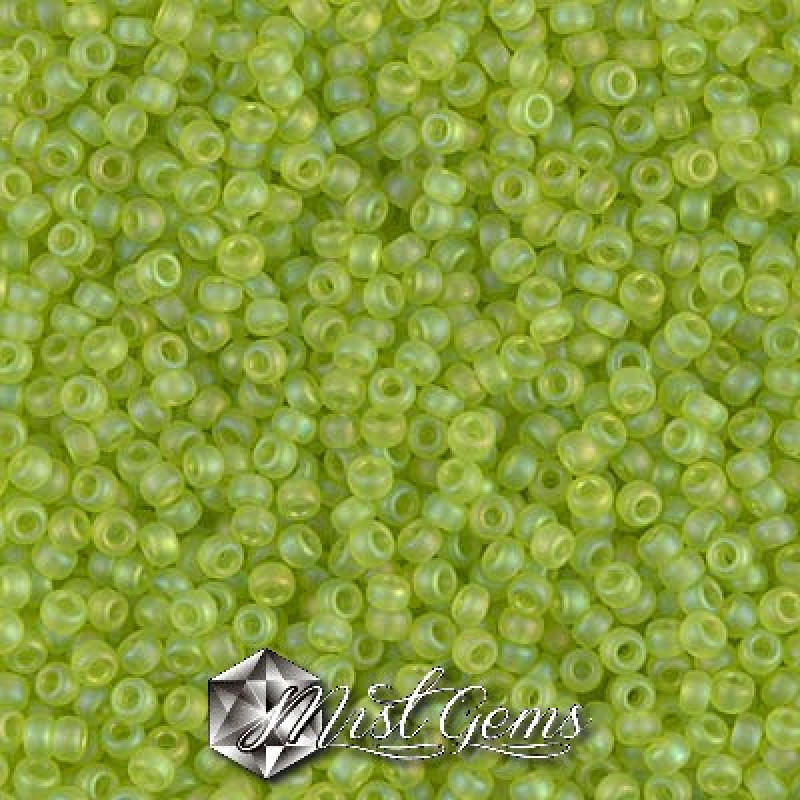 Miyuki Round Rocailles 11/0 RR-0143FR Matted Transparent Chartreuse AB