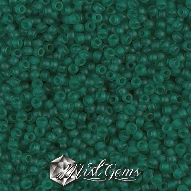 Miyuki Round Rocailles 11/0 RR-0147F Matted Transparent Emerald