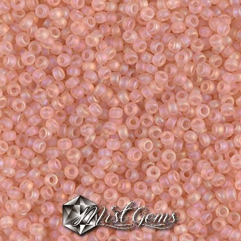 Miyuki Round Rocailles 11/0 RR-0155FR Transparant Matte AB Light Tea Rose