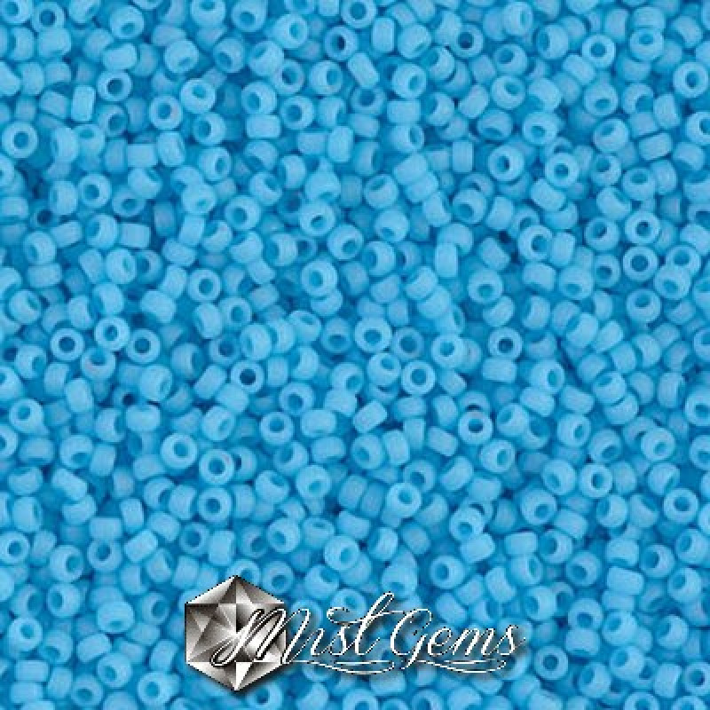 Miyuki Round Rocailles 11/0 RR-0413F Opaque Turquoise Blue Matted