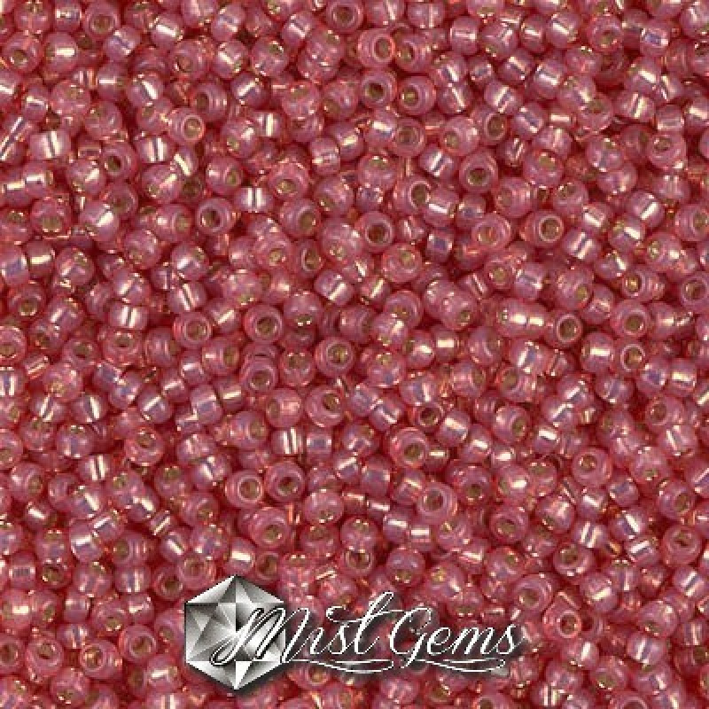 Miyuki Round Rocailles 11/0 RR-0645 Dark Rose Silver-Lined Alabaster