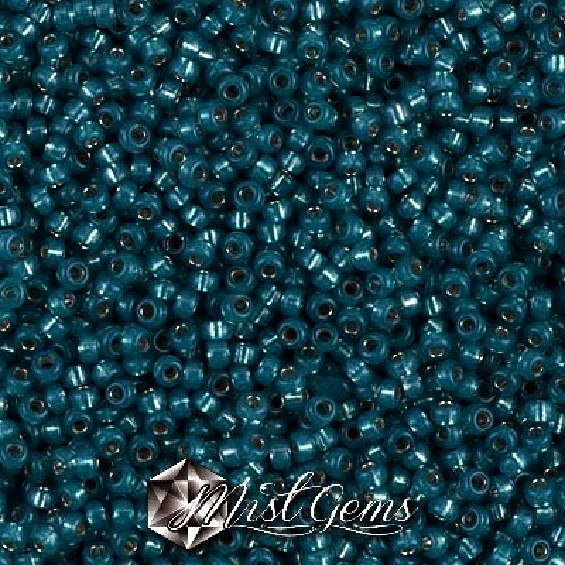 Miyuki Round Rocailles 11/0 RR-0648 Silverlined Dyed Alabaster Denim Blue