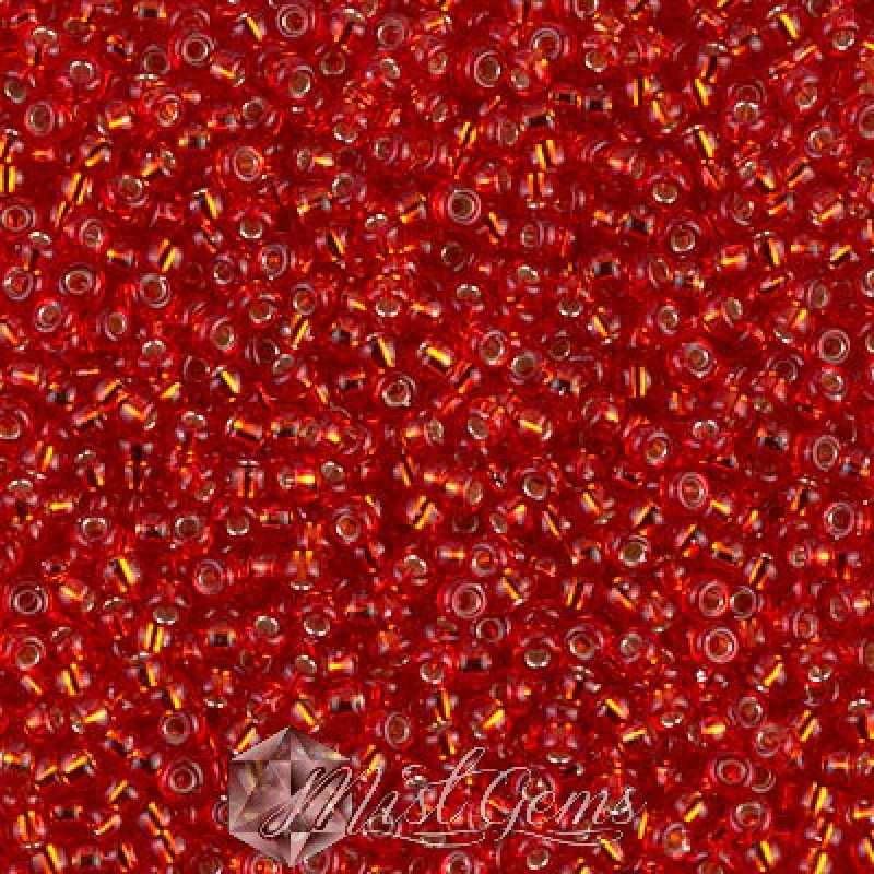 Miyuki Round Rocailles 11/0 RR-0010 Flame Red Silver Lined