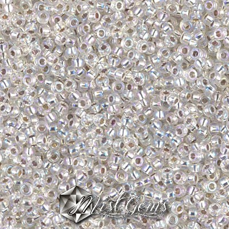 Miyuki Round Rocailles 11/0 RR-1001 Silverlined AB Crystal