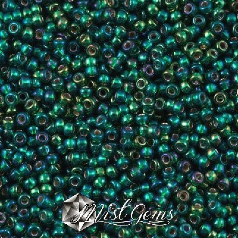 Miyuki Round Rocailles 11/0 RR-1017 Silverlined AB Emerald