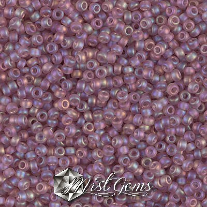 Miyuki Round Rocailles 11/0 RR-0142FR  Matted Smoky Amethyst AB