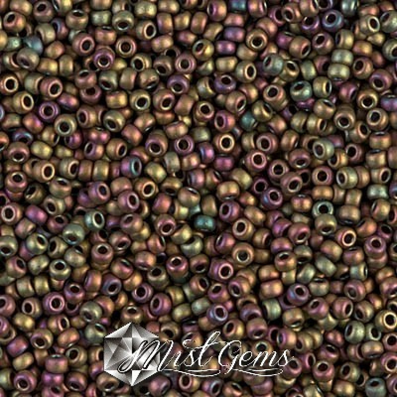 Miyuki Round Rocailles 11/0 RR-2035 Matte Metallic Khaki Iris