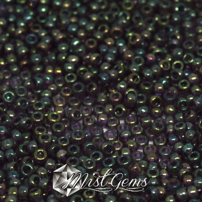 Miyuki Round Rocailles 11/0 RR-2446 Transparent Dark Emerald Iris