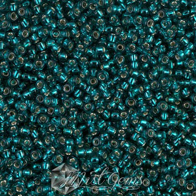 Miyuki Round Rocailles 11/0 RR-0030 Silver Lined Transp Dark Teal