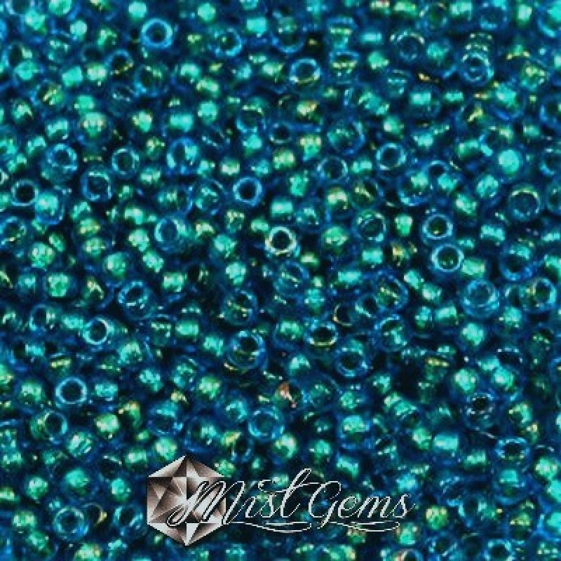 Miyuki Round Rocailles 11/0 RR-3537 Fancy Lined Teal Blue