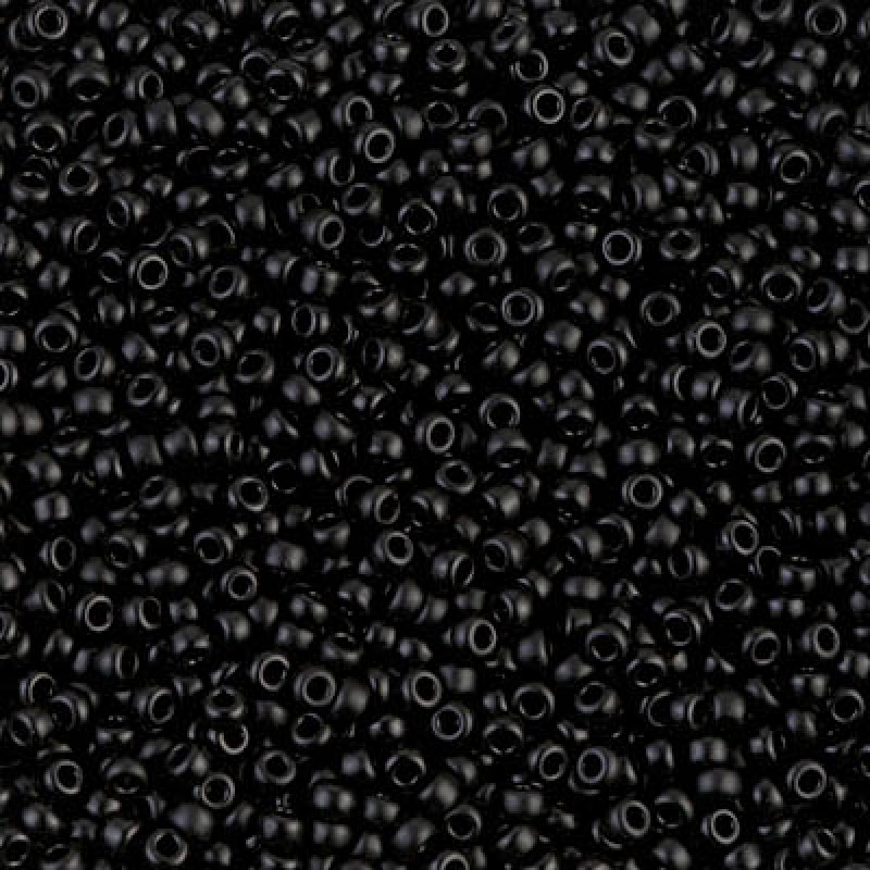 Miyuki Round Rocailles 11/0 RR-0401SF Opaque Semi Frosted Black