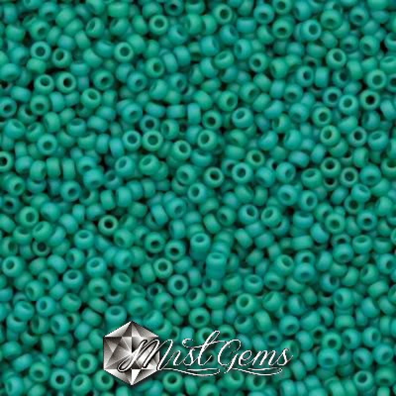 Miyuki Round Rocailles 11/0 RR-0412F Matte Opaque Turquoise Green