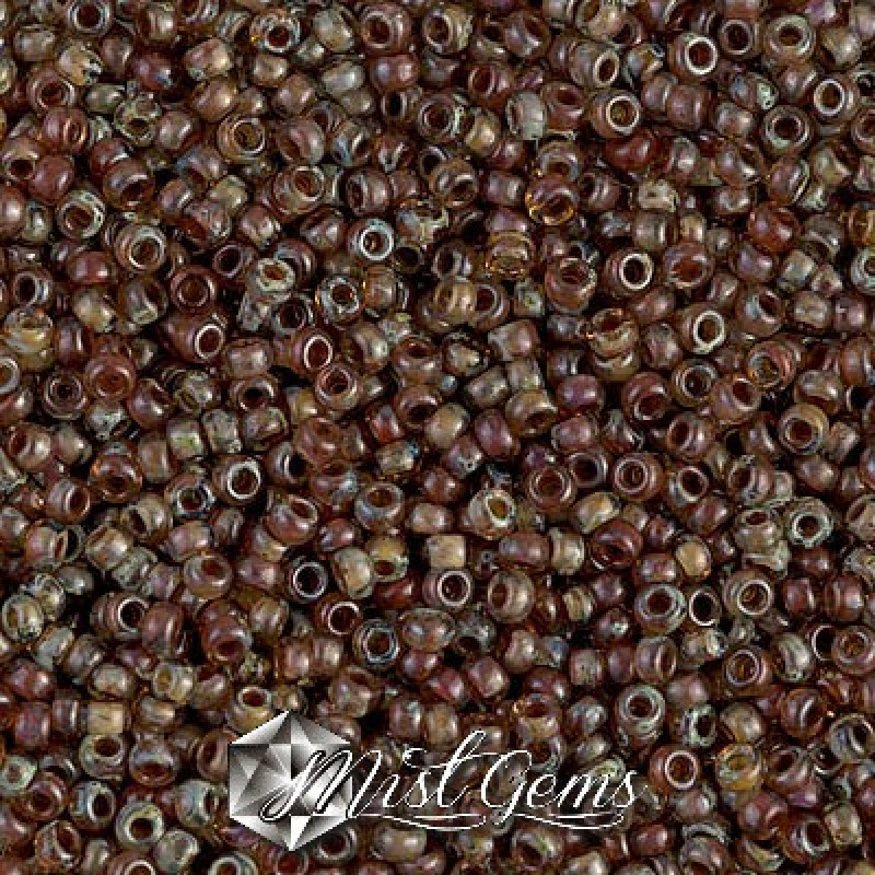 Miyuki Round Rocailles 11/0 RR-4505 Picasso Transp Light Smoky Topaz