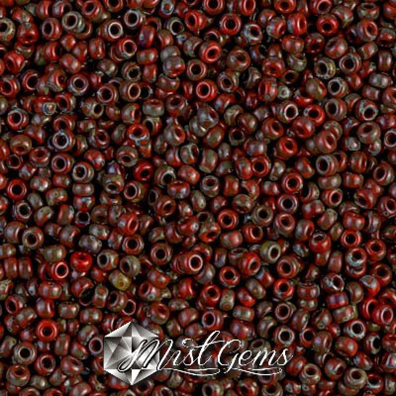 Miyuki Round Rocailles 11/0 RR-4513 Opaque Picasso Red