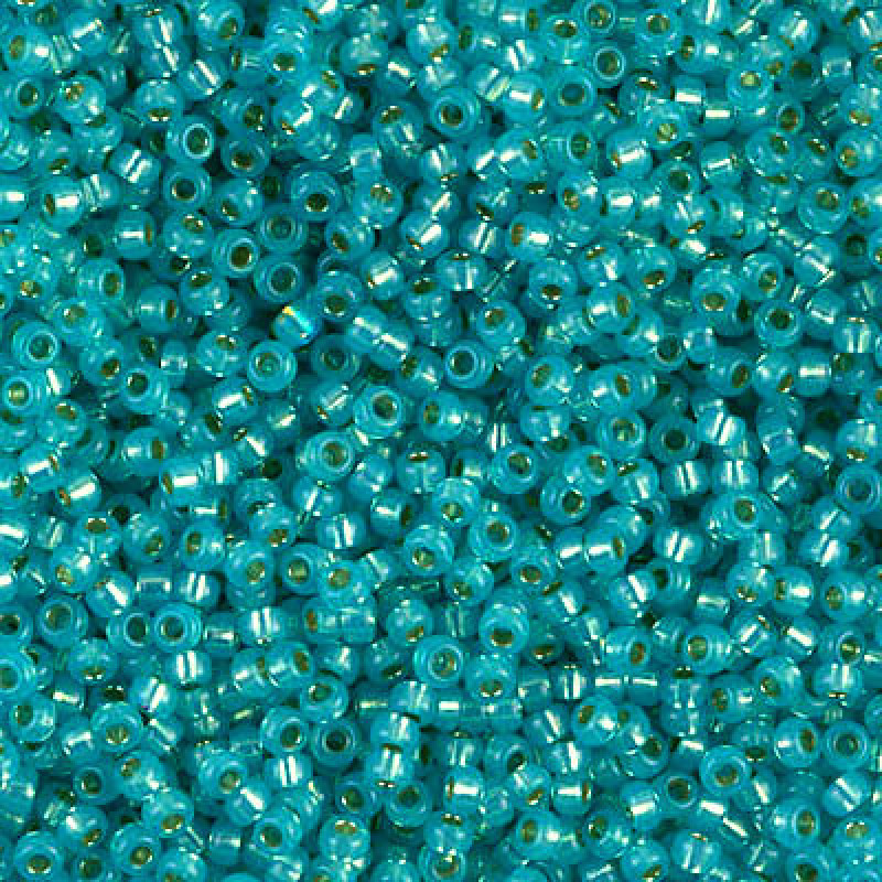 Miyuki Round Rocailles 11/0 RR-0647 Silverlined Alabaster Dyed Aqua