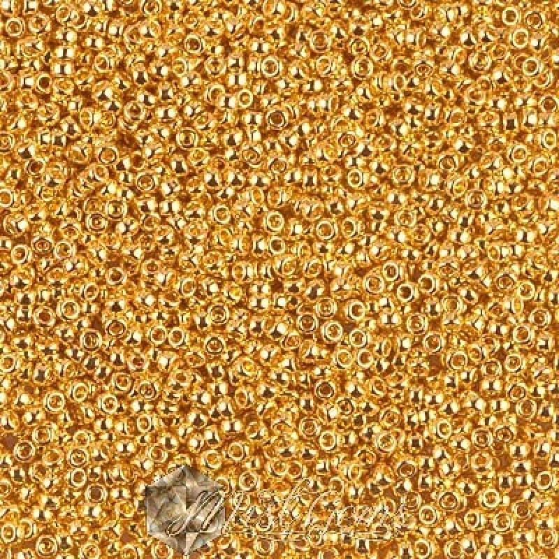 Miyuki Round Rocailles 191-15/0 RR 0191 24kt Gold-Plated-2gr
