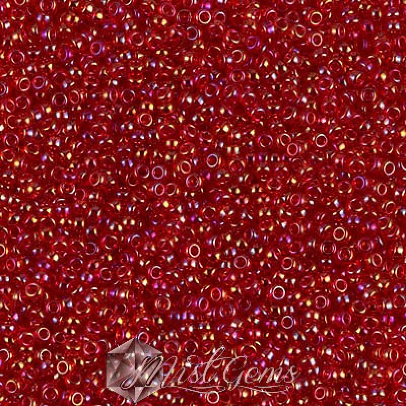 Miyuki Round Rocailles 254-15/0 RR 0254 Transparent Red AB
