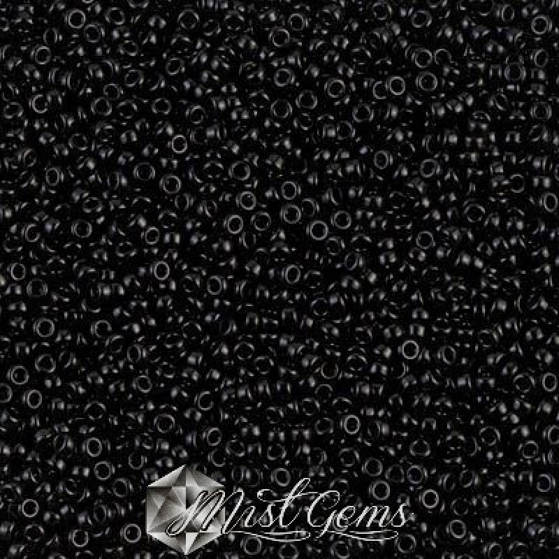 Miyuki Round Rocailles 401-15/0 RR 0401 Opaque Black