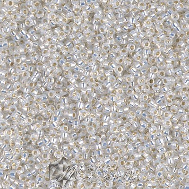 Miyuki Round Rocailles 551-15/0 RR 0551 Silver Golden Lined