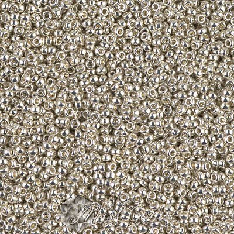 Miyuki Round Rocailles 1051-15/0 RR 1051 Galvanized Silver