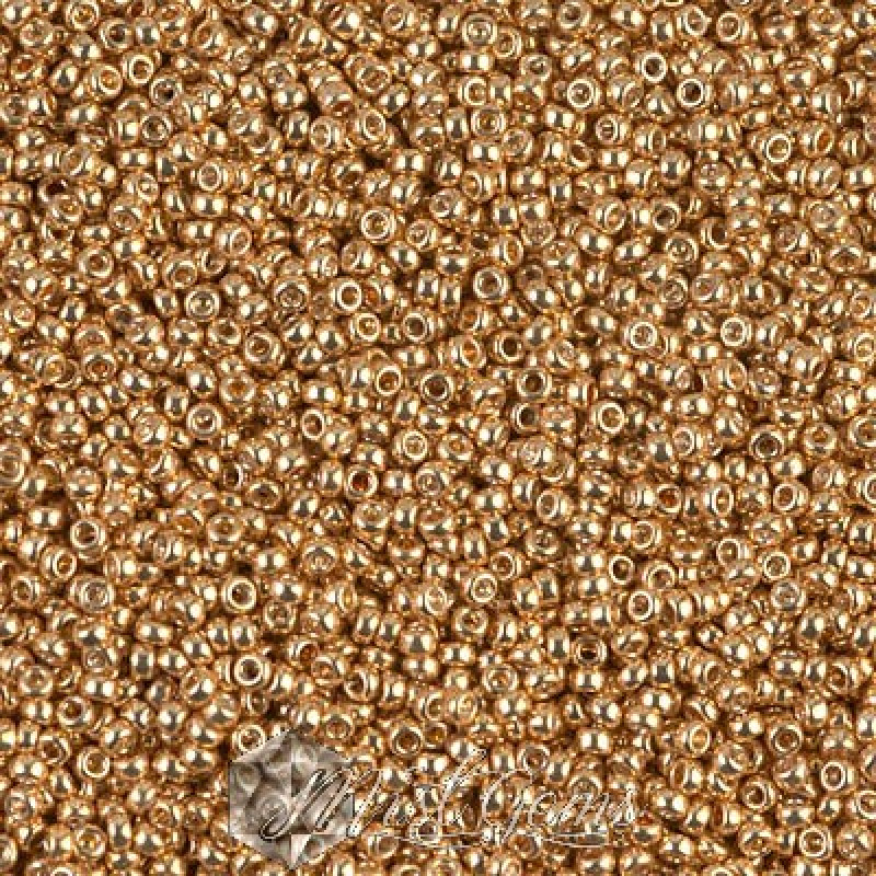 Miyuki Round Rocailles 1053-15/0 RR 1053 Galvanized Yellow Gold