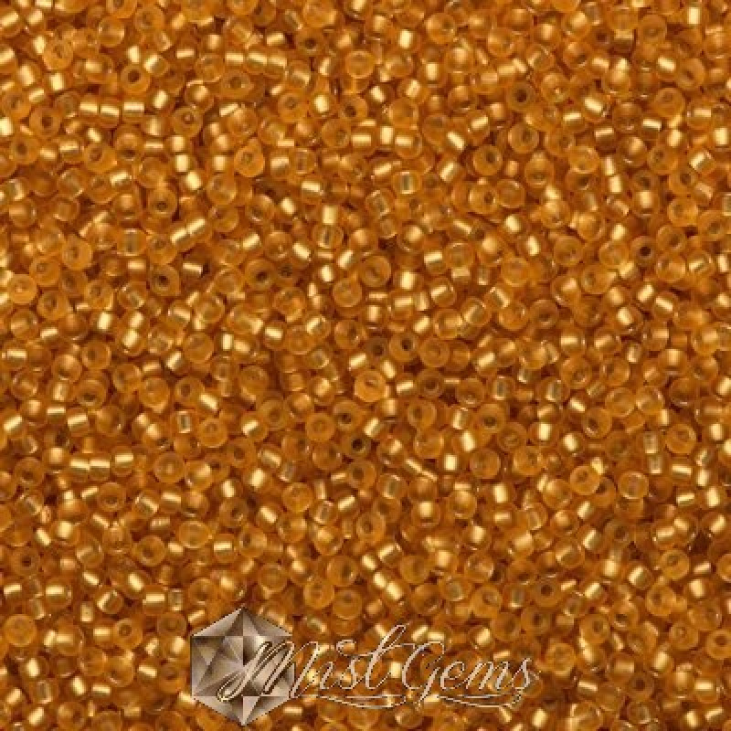 Miyuki Round Rocailles 1902-15/0 RR 1902 Semi-matte Silver Lined Gold