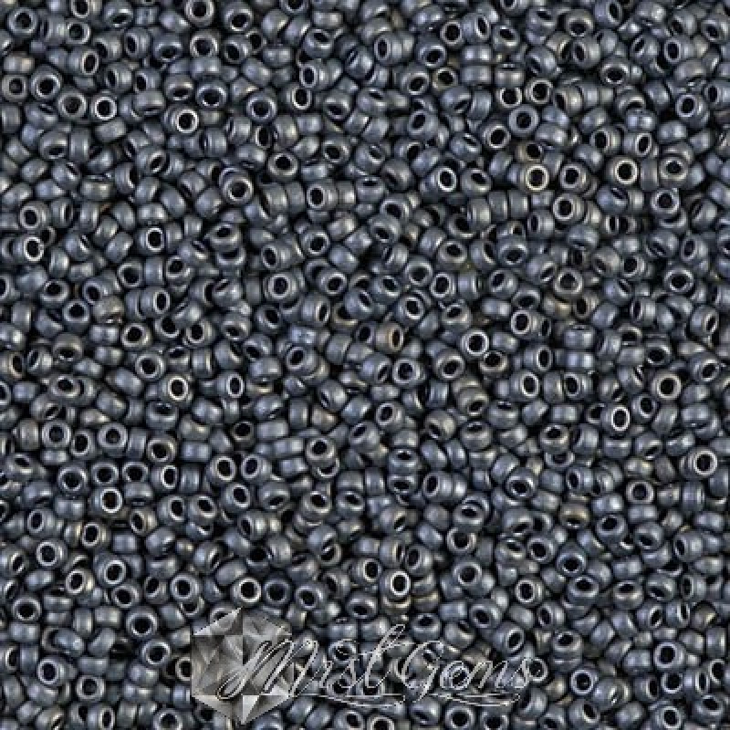 Miyuki Round Rocailles 2002-15/0 RR 2002 Matted Mettalic Silver Grey