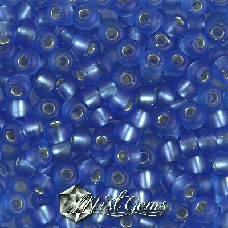 Miyuki Round Rocailles RR06/0-0019F Matte Silver Lined Sapphire