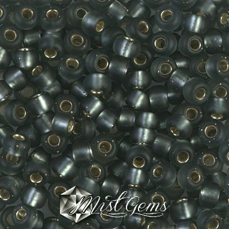 Miyuki Round Rocailles RR06/0-0021F Matte Silver Lined Gray