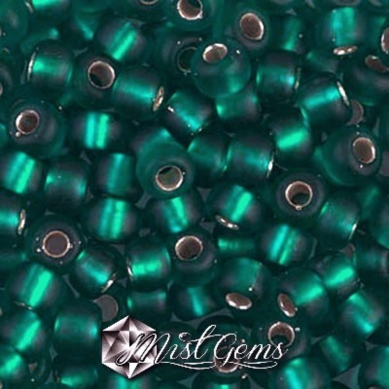 Miyuki Round Rocailles RR06/0-2425F Matte Silver Lined Teal