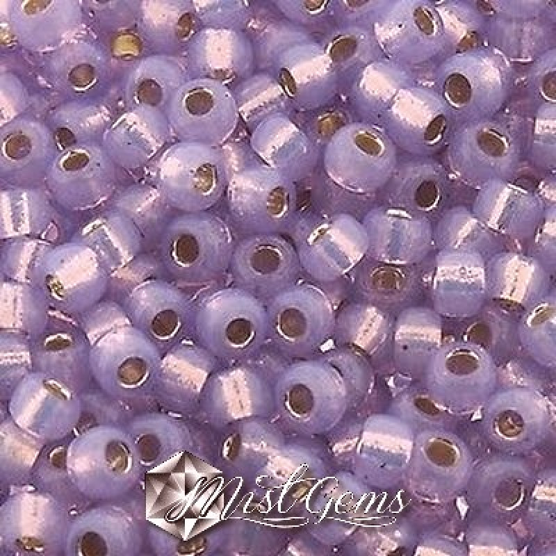 Miyuki Round Rocailles RR06/0-0574 Lilac Silver Lined Alabaster Dyed