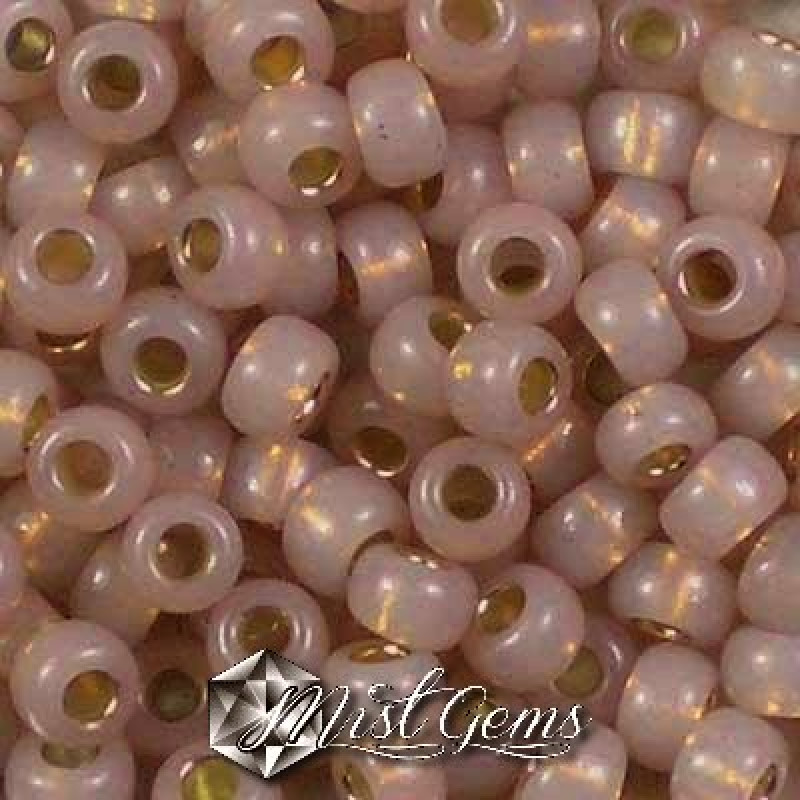 Miyuki Round Rocailles RR06/0-0579 Smoky Light Rose Silver Lined Albaster Dyed