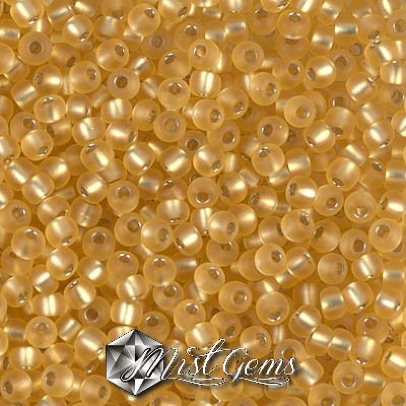 Miyuki Round Rocailles 8/0 RR 0003F Matte Silver Lined Gold
