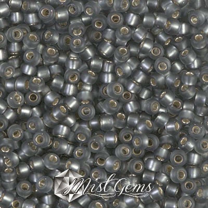 Miyuki Round Rocailles 8/0 RR 0021F Matte Silver Lined Gray
